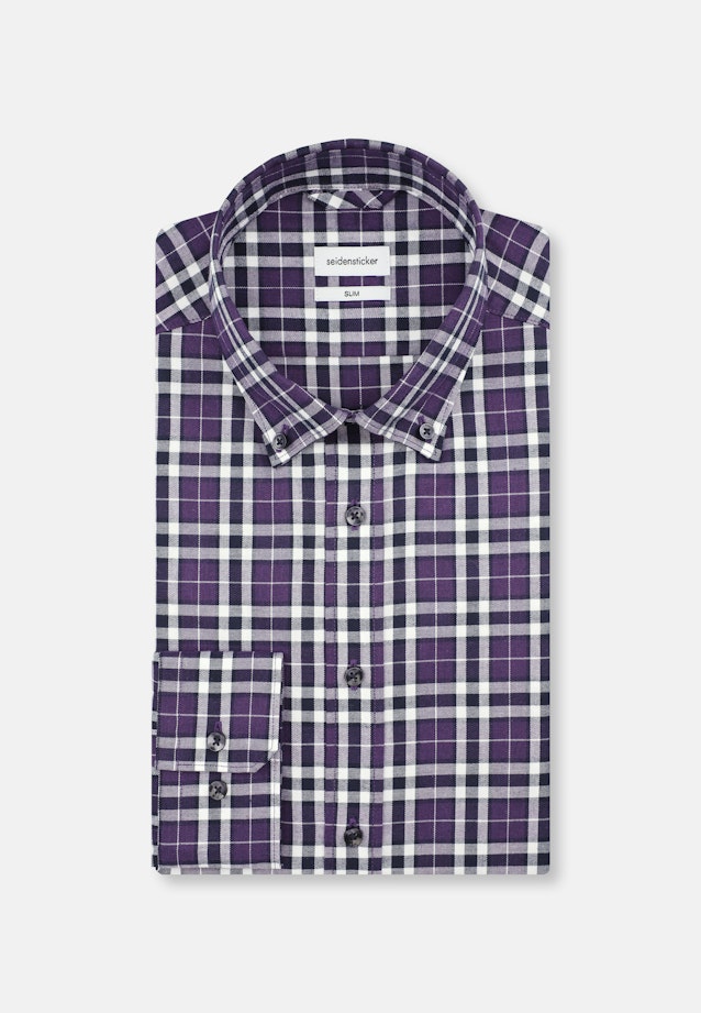 Slim Flannel shirt Check in Purple |  Seidensticker Onlineshop
