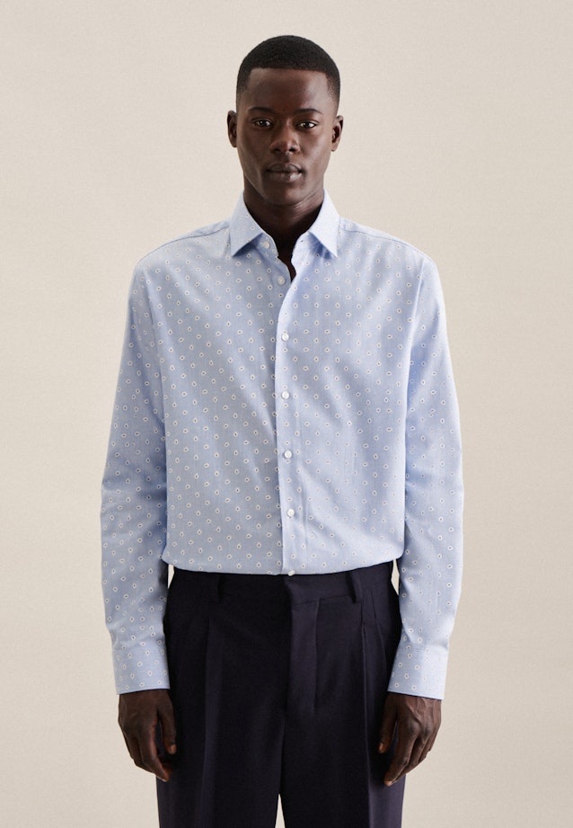 Flannel shirt in Regular with Kent-Collar in Light Blue | Seidensticker Onlineshop