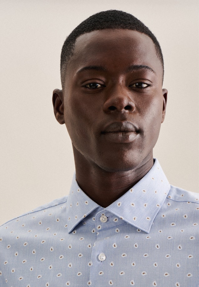 Regular Flannel shirt Print in Light Blue |  Seidensticker Onlineshop