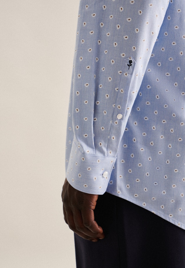 Regular Flannel shirt Print in Light Blue |  Seidensticker Onlineshop