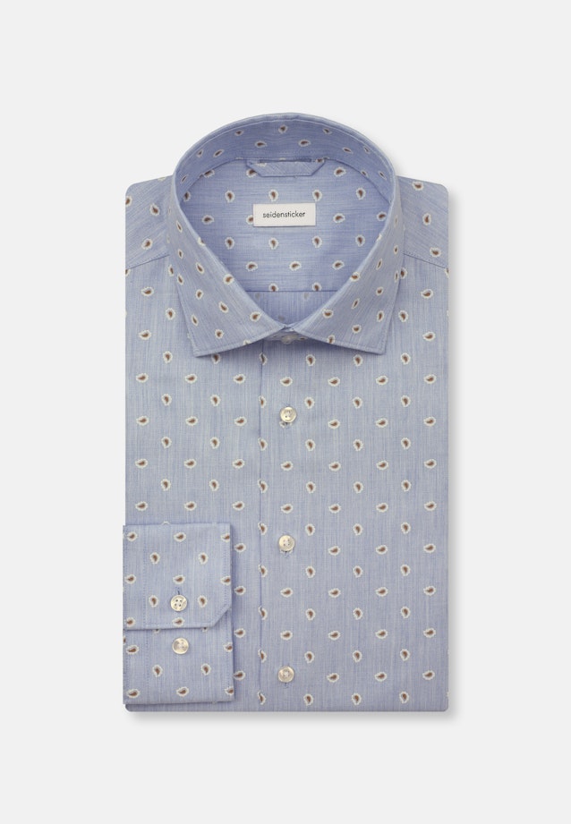 Regular Flannel shirt Print in Light Blue |  Seidensticker Onlineshop