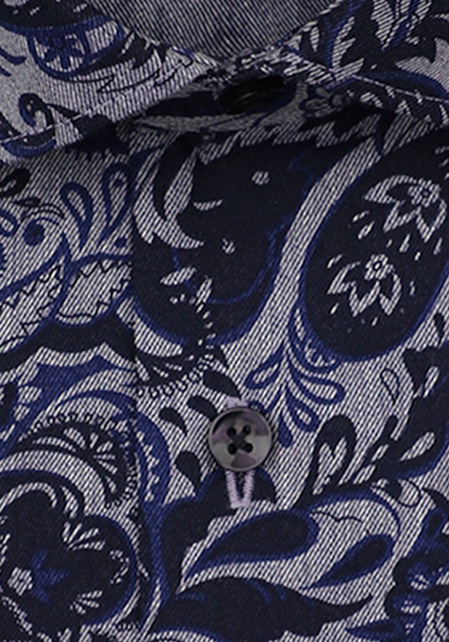 Twill Flanellhemd in Regular mit Kentkragen in Dunkelblau | Seidensticker Onlineshop