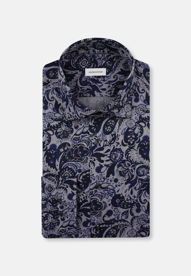 Regular Chemise en flanelle Floral in Bleu Foncé |  Seidensticker Onlineshop
