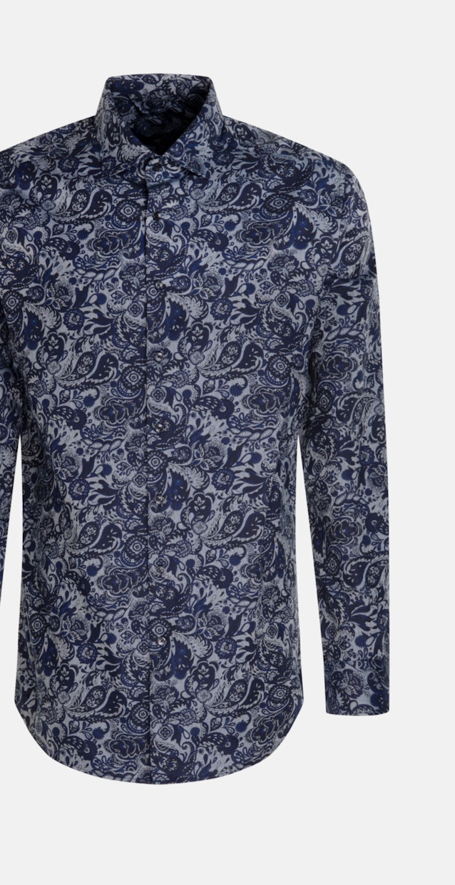Regular Chemise en flanelle Floral in Bleu Foncé |  Seidensticker Onlineshop