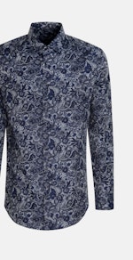 Regular Chemise en flanelle Floral in Bleu Foncé |  Seidensticker Onlineshop