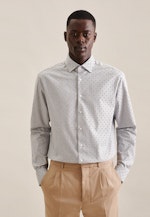 Regular Flanellhemd Druck in Grau |  Seidensticker Onlineshop