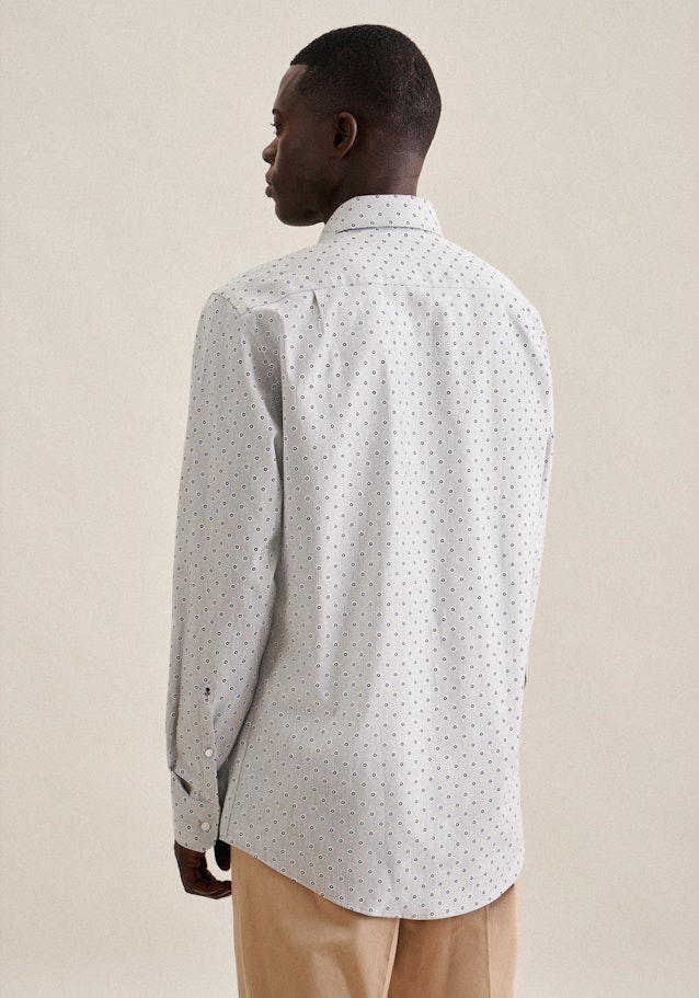 Flannel shirt in Regular with Kent-Collar in Grey | Seidensticker Onlineshop