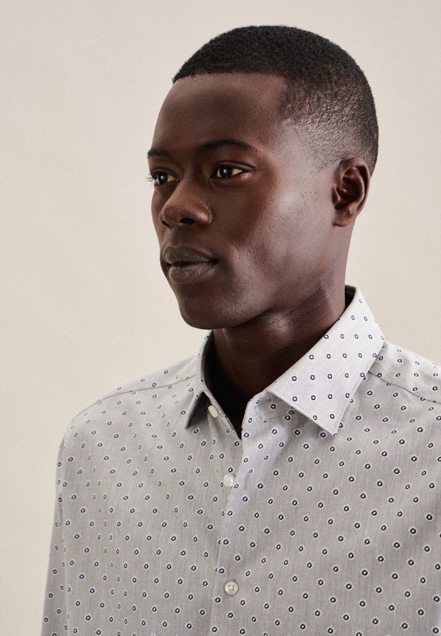 Regular Flanellhemd Druck in Grau |  Seidensticker Onlineshop