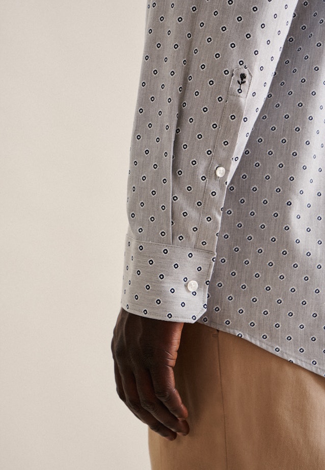 Regular Flanellhemd Druck in Grau |  Seidensticker Onlineshop