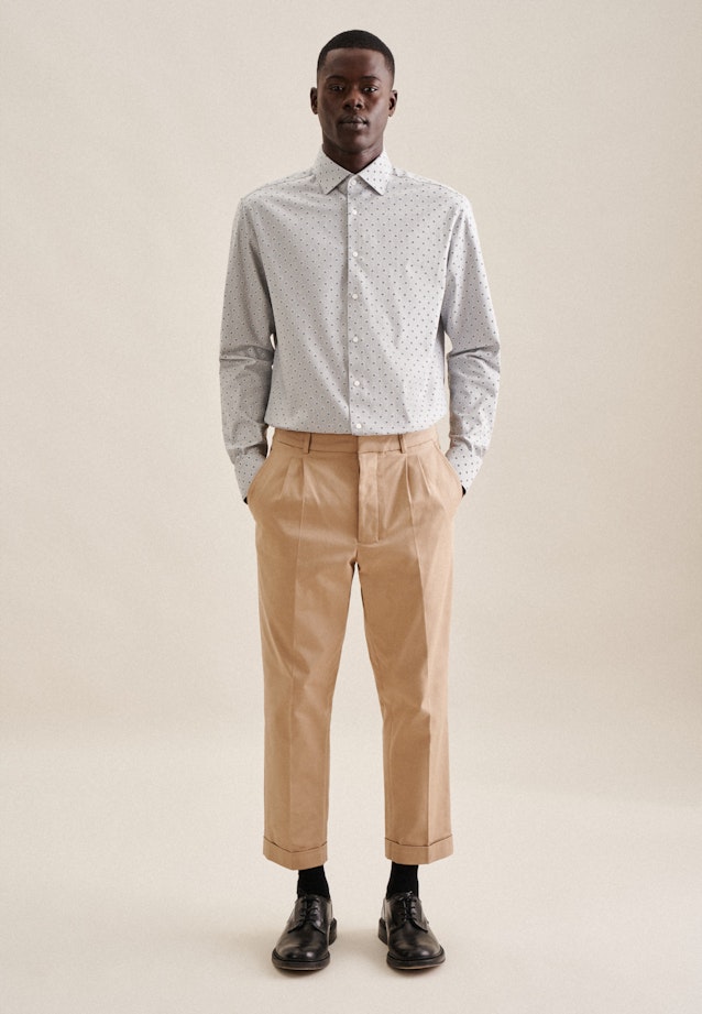 Regular Flanellhemd Druck in Grau |  Seidensticker Onlineshop