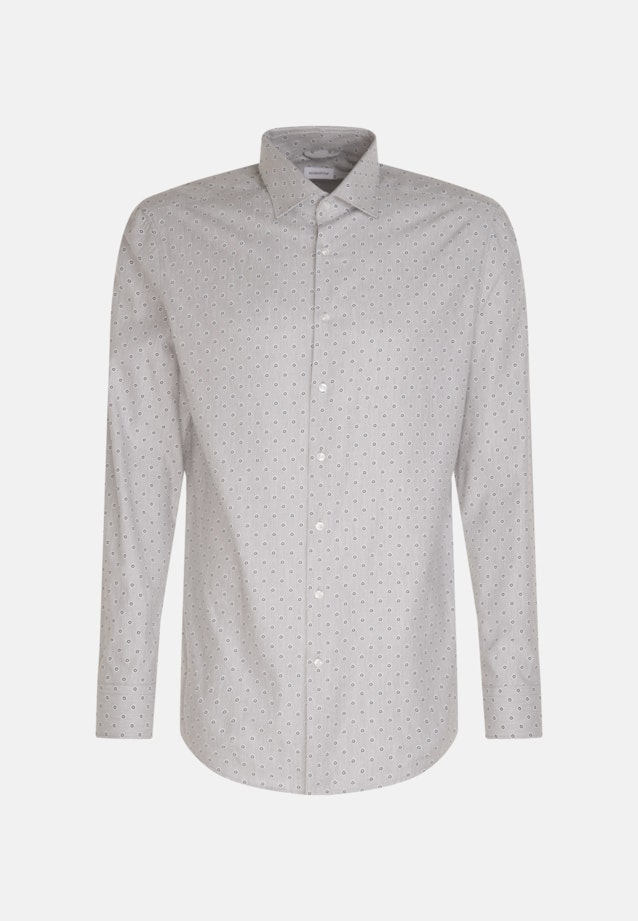 Regular Flanellhemd Druck in Grau |  Seidensticker Onlineshop