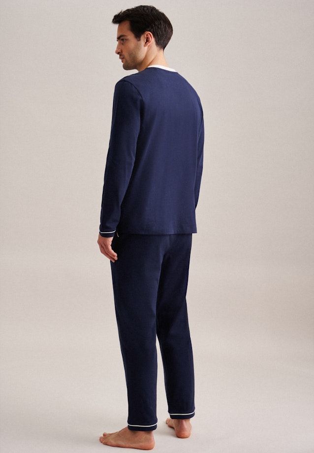 Henley collar Pyjamas in Dark Blue | Seidensticker Onlineshop