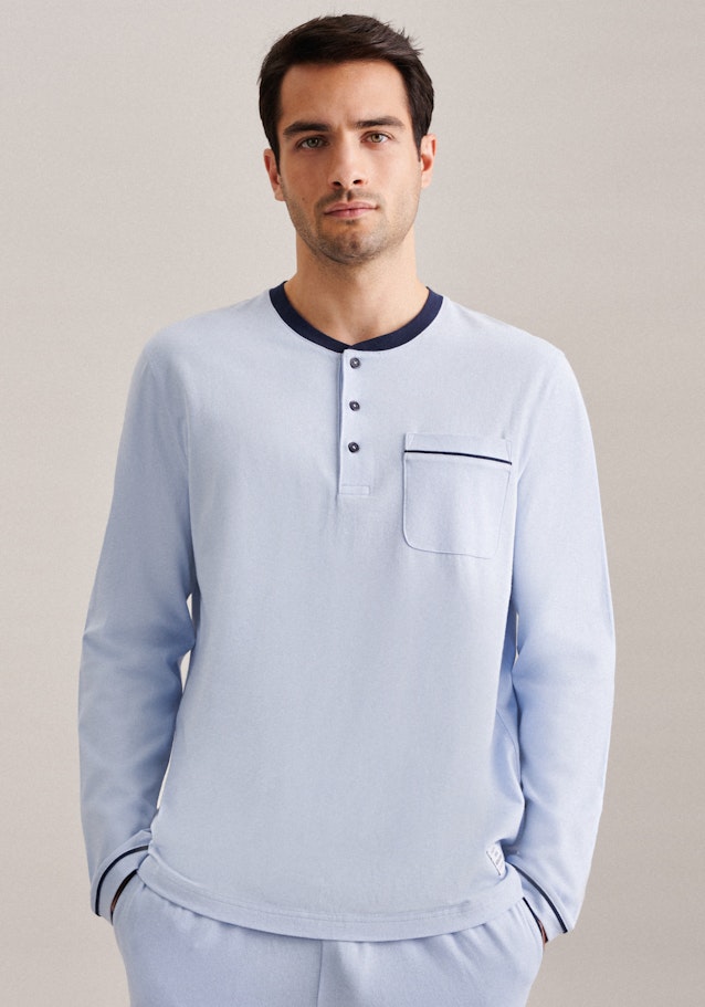 Henley collar Pyjamas in Light Blue | Seidensticker Onlineshop