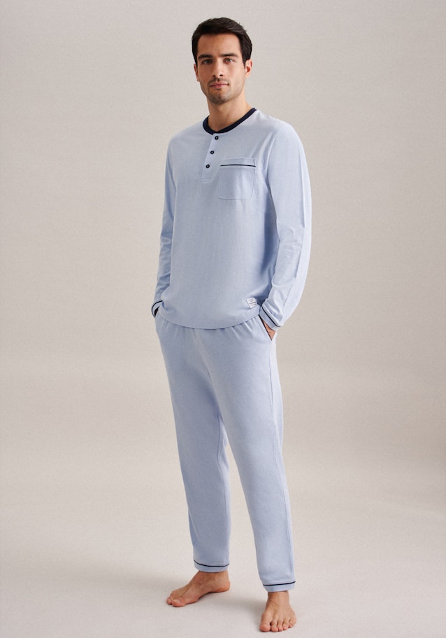 Henley collar Pyjamas in Light Blue |  Seidensticker Onlineshop