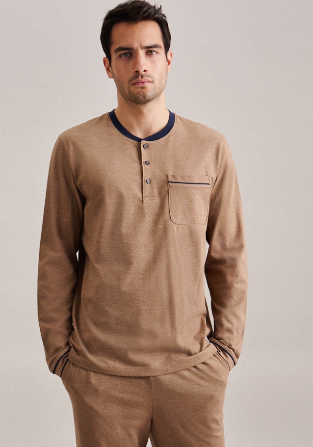Henley collar Pyjamas in Beige |  Seidensticker Onlineshop