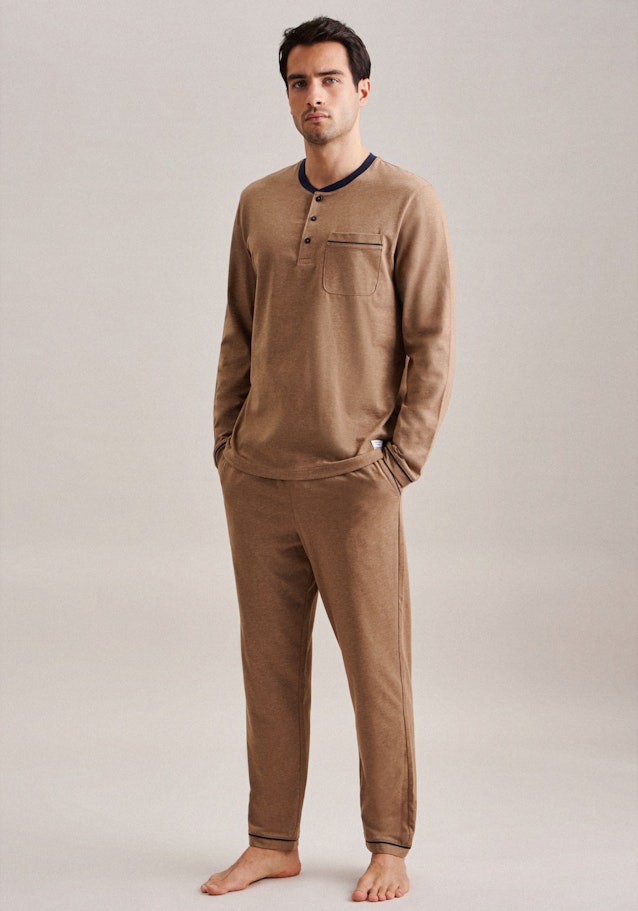 Henley collar Pyjamas in Beige |  Seidensticker Onlineshop