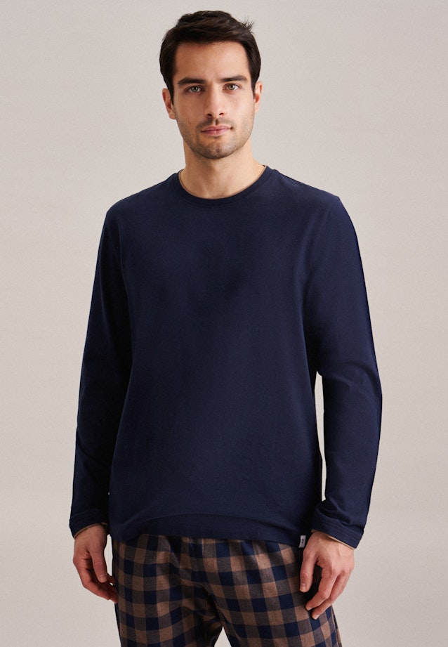 Regular Pyjama Uni in Bleu Foncé |  Seidensticker Onlineshop
