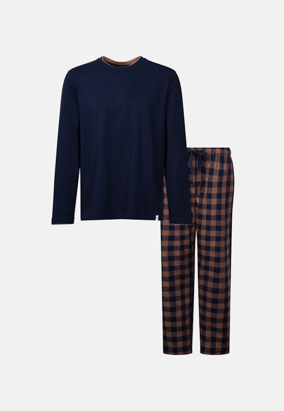 Pyjama Regular Manche Longue Rond in Bleu Foncé |  Seidensticker Onlineshop