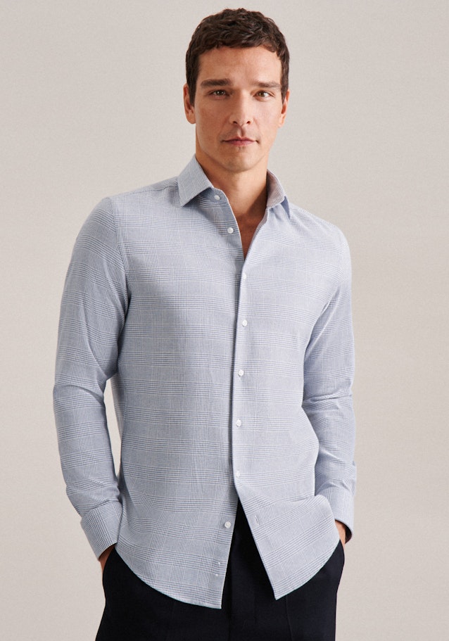 Slim Flanellhemd Karo in Hellblau | Seidensticker Onlineshop