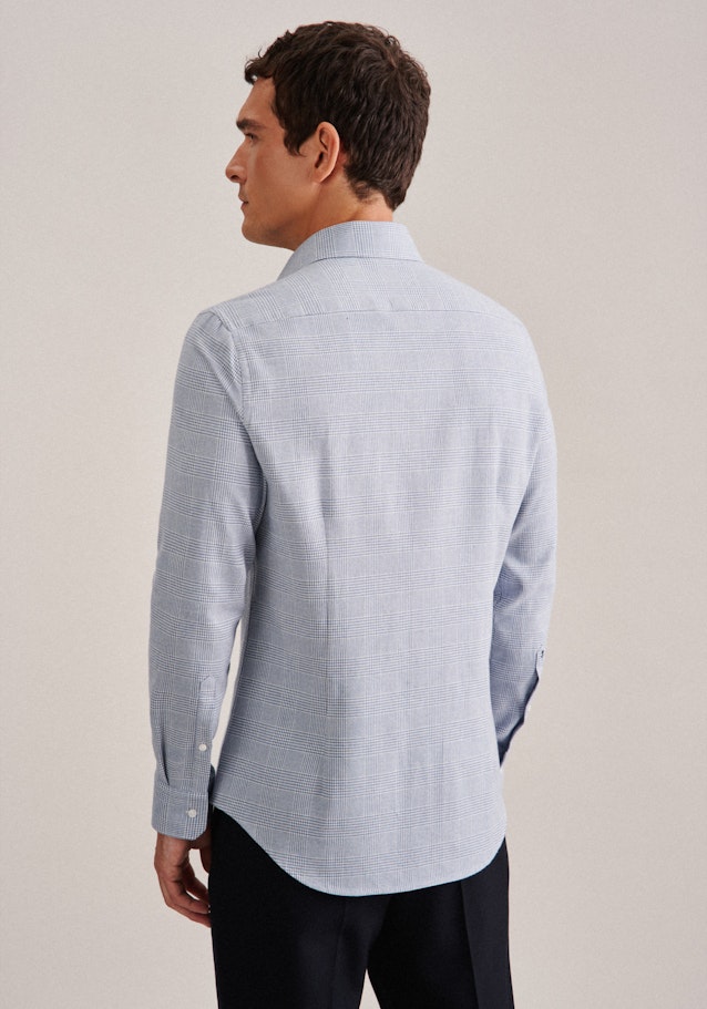 Slim Flanellhemd Karo in Hellblau | Seidensticker Onlineshop