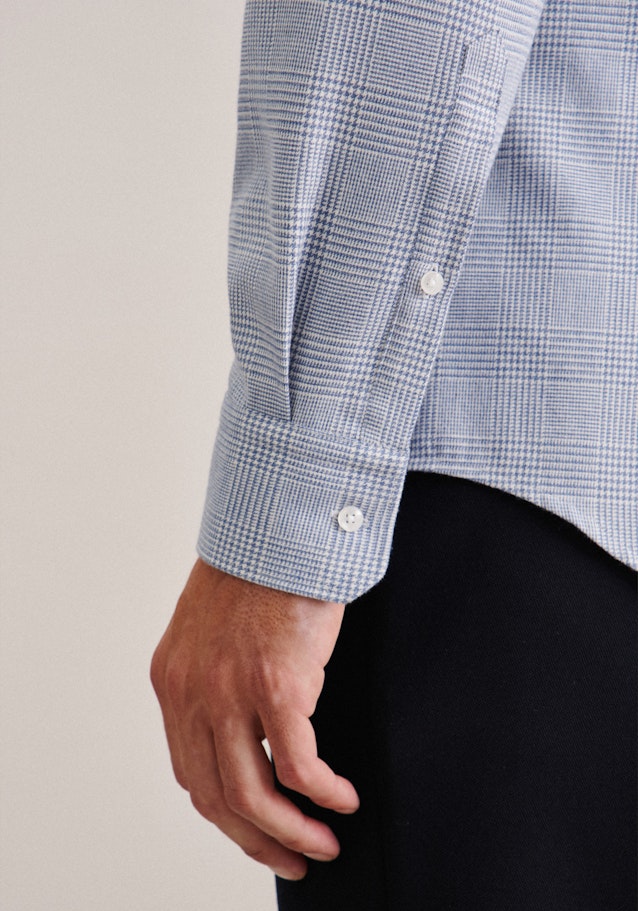 Slim Flanellhemd Karo in Hellblau | Seidensticker Onlineshop