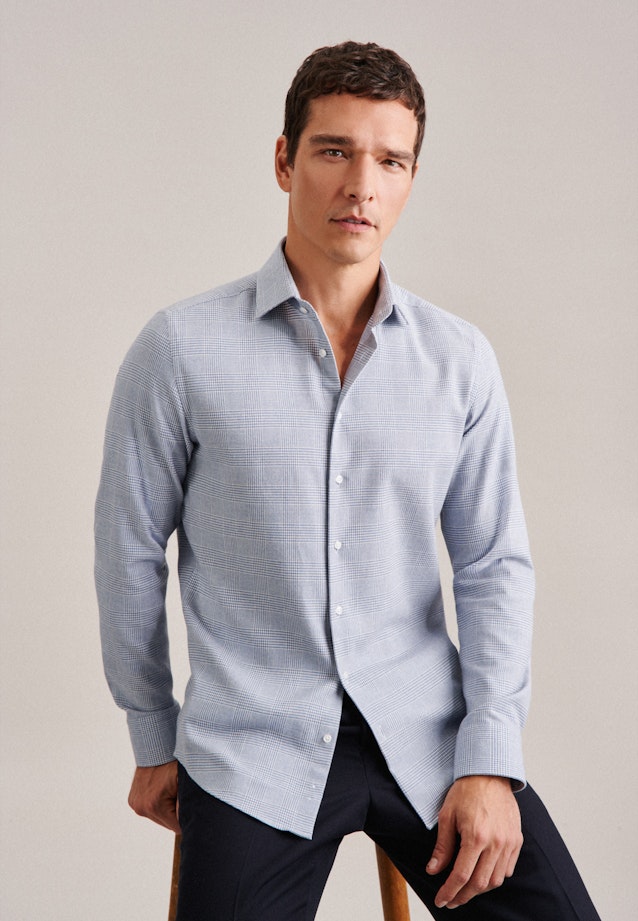 Slim Flanellhemd Karo in Hellblau |  Seidensticker Onlineshop