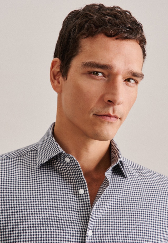 Slim Flanellhemd Karo in Dunkelblau |  Seidensticker Onlineshop