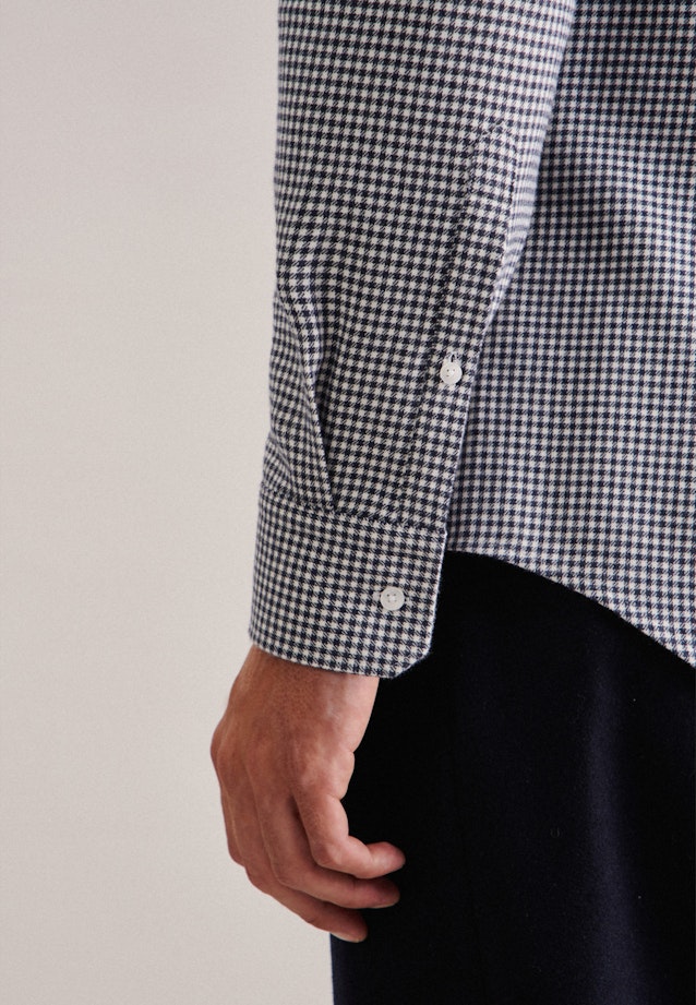 Slim Flanellhemd Karo in Dunkelblau |  Seidensticker Onlineshop