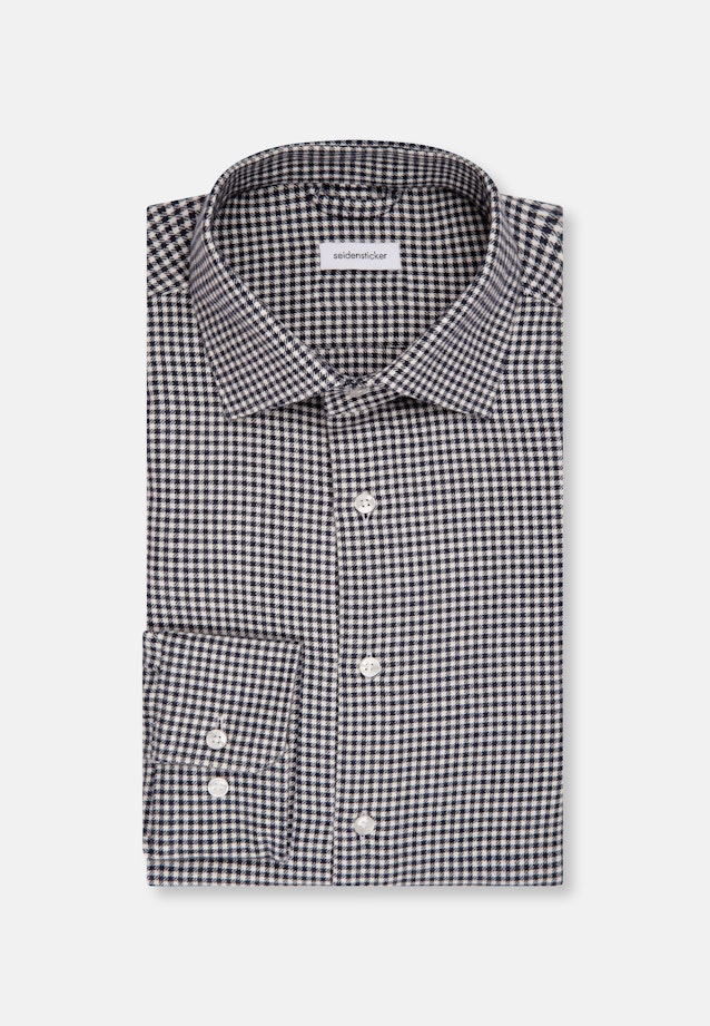 Slim Flanellhemd Karo in Dunkelblau |  Seidensticker Onlineshop