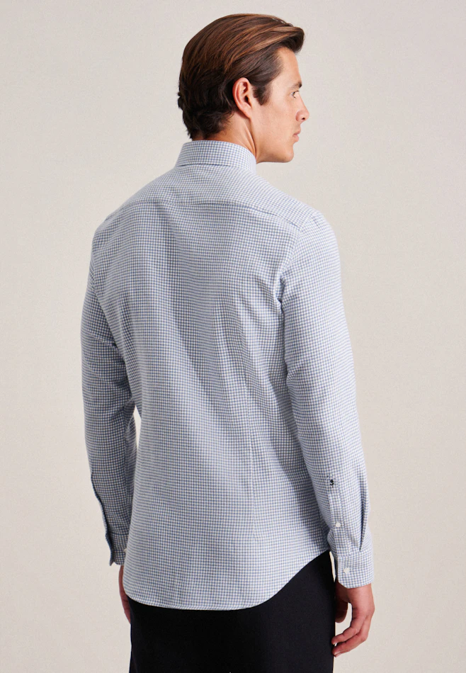 Slim Chemise en flanelle carreaux dans Bleu Clair | Boutique en ligne Seidensticker