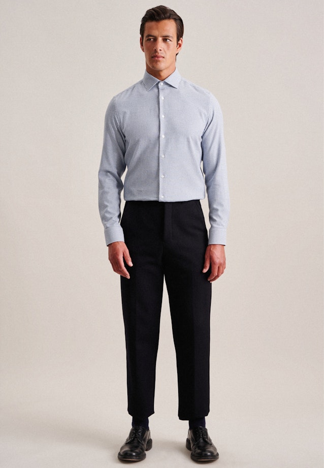 Slim Flanellhemd Karo in Hellblau |  Seidensticker Onlineshop