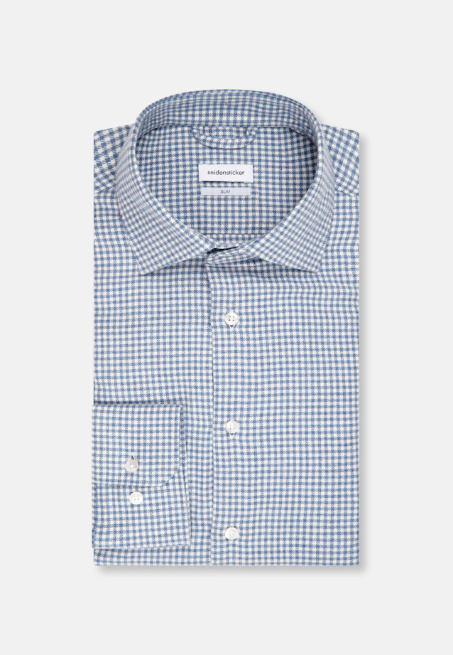 Slim Flanellhemd Karo in Hellblau |  Seidensticker Onlineshop