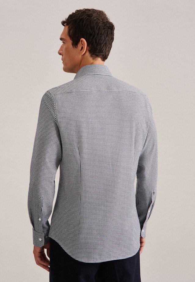 Chemise en flanelle Shaped Flanelle Col Kent in Bleu Foncé | Seidensticker Onlineshop