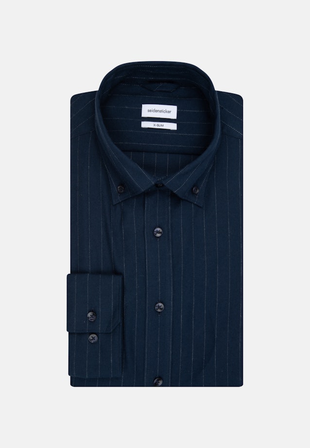 Easy-iron Twill Business Shirt in X-Slim with Button-Down-Collar in Dark Blue |  Seidensticker Onlineshop