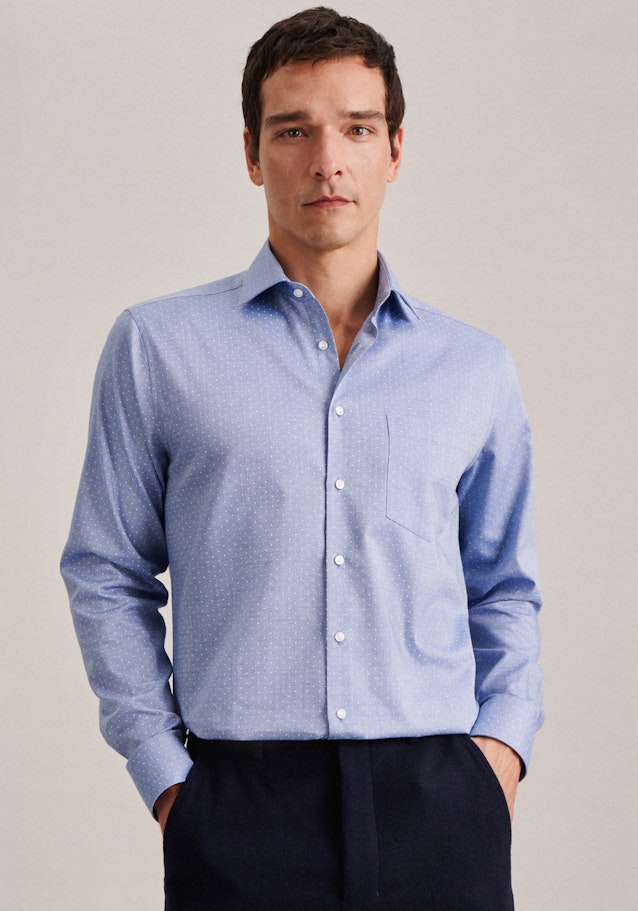 Chemise Business Regular Twill (sergé) Col Kent in Bleu Clair |  Seidensticker Onlineshop