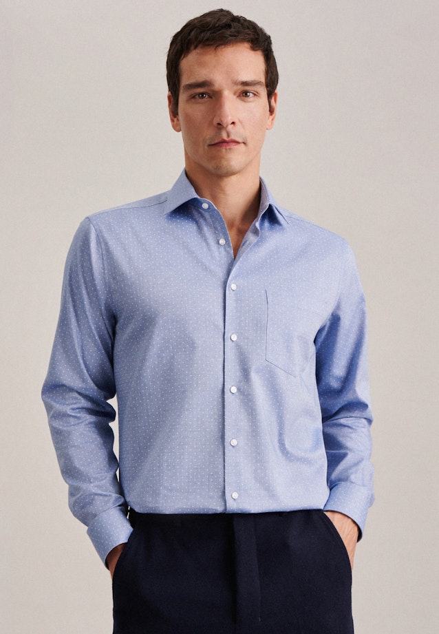 Regular Business shirt Print in Light Blue |  Seidensticker Onlineshop