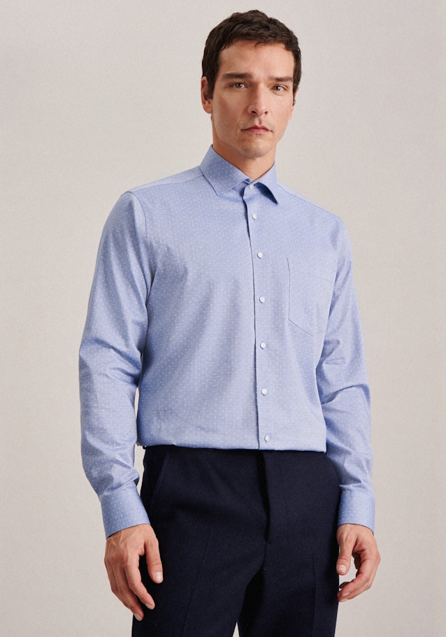 Chemise Business Regular Twill (sergé) Col Kent in Bleu Clair |  Seidensticker Onlineshop