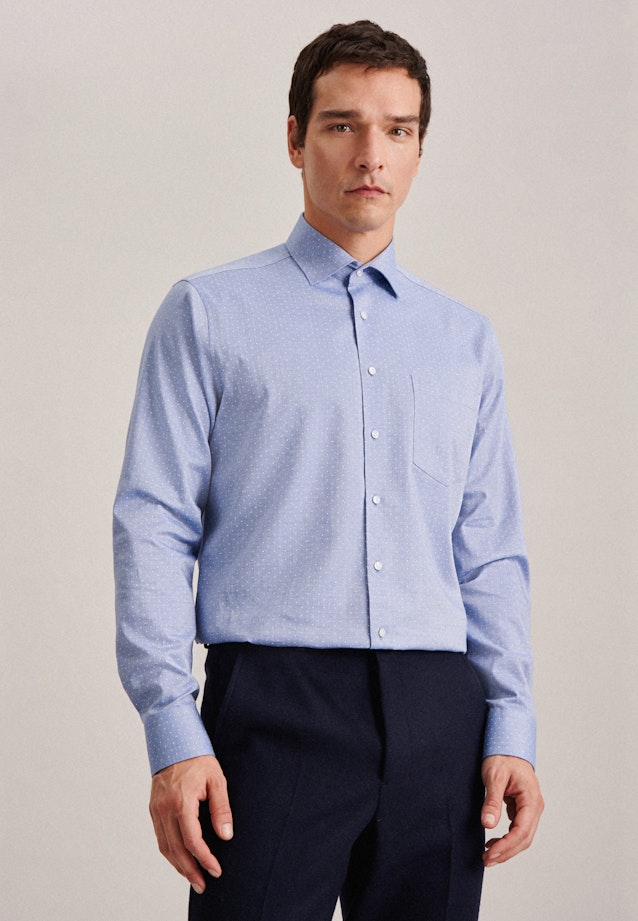 Regular Business shirt Print in Light Blue |  Seidensticker Onlineshop