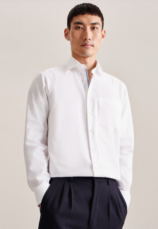 Regular Chemise d'affaires Uni in Blanc |  Seidensticker Onlineshop