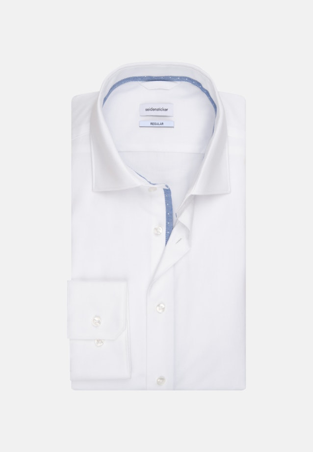 Chemise Business Regular Twill (sergé) Col Kent in Blanc |  Seidensticker Onlineshop