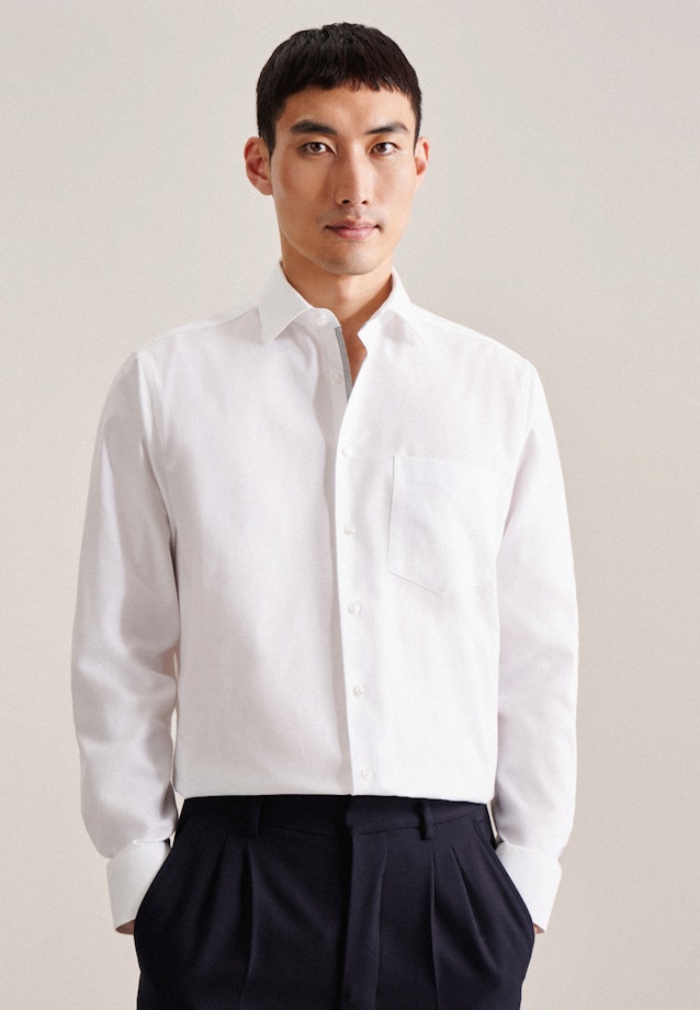 Twill Business Hemd in Regular mit Kentkragen in Weiß |  Seidensticker Onlineshop