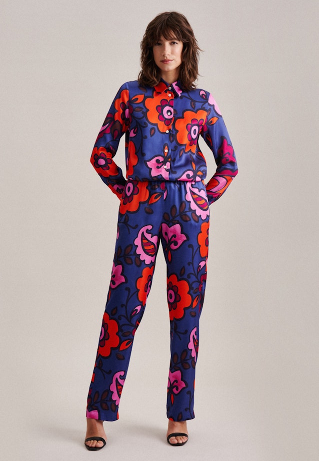 Regular Pantalons Imprimé in Bleu Moyen |  Seidensticker Onlineshop