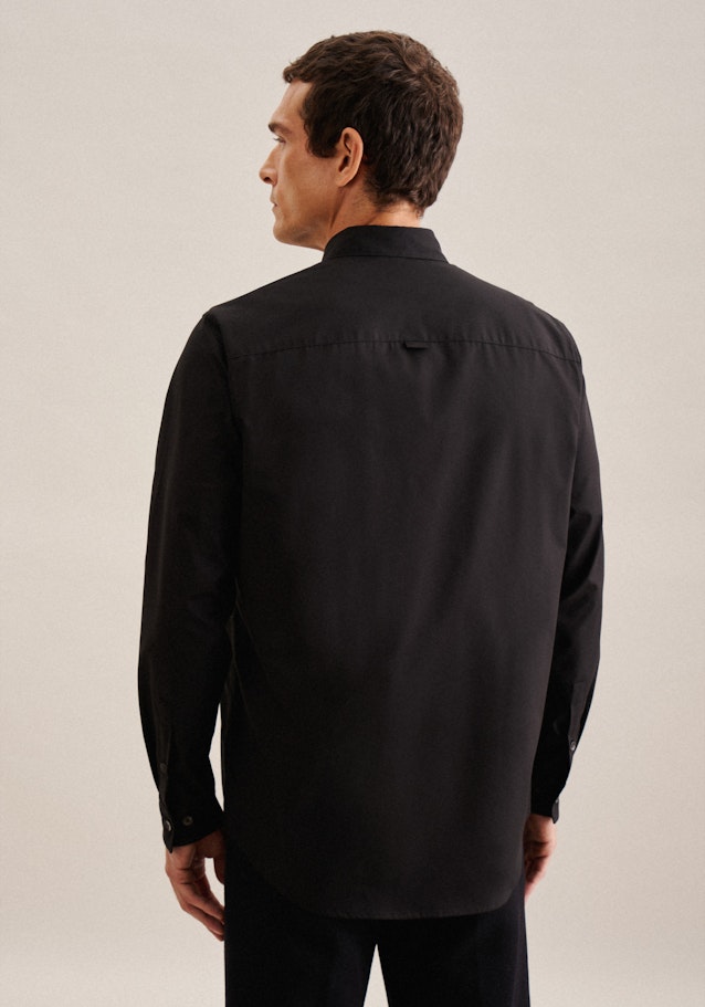 Non-iron Poplin Business Shirt in Regular with Kent-Collar in Black |  Seidensticker Onlineshop