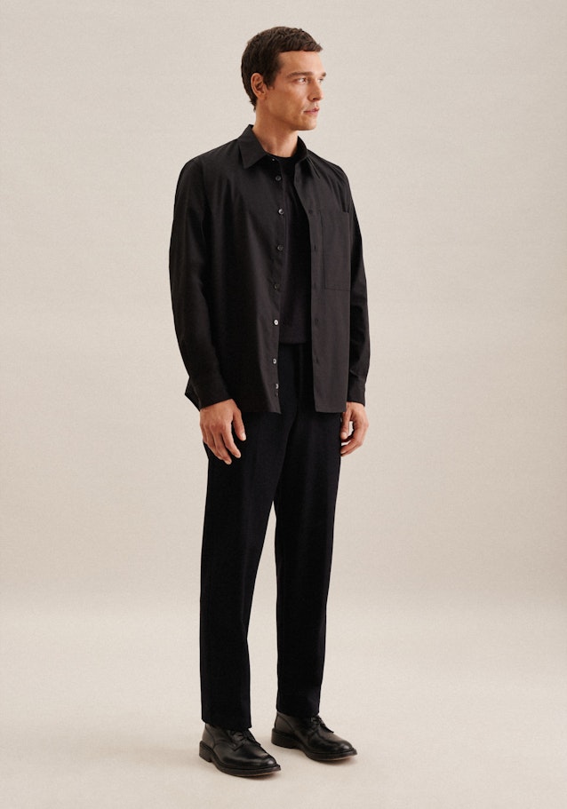 Non-iron Poplin Business Shirt in Regular with Kent-Collar in Black |  Seidensticker Onlineshop