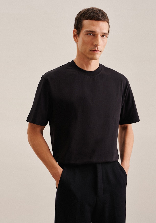 T-Shirt Encolure Ronde in Noir | Seidensticker Onlineshop