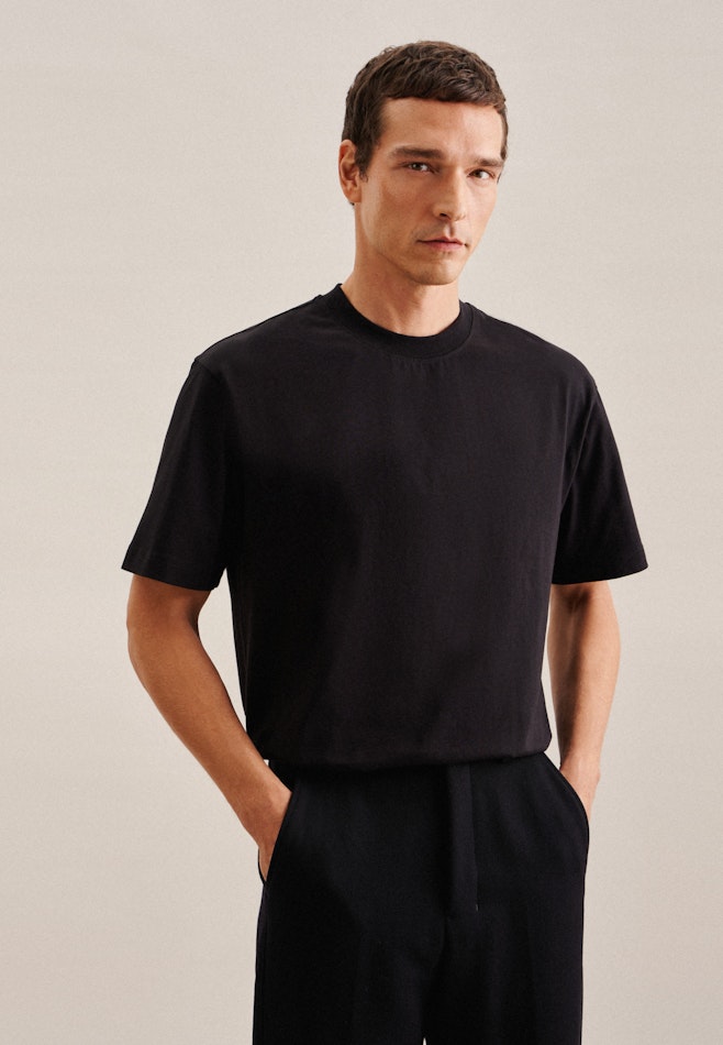T-Shirt Encolure Ronde dans Noir | Boutique en ligne Seidensticker