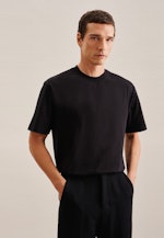 Rundhals T-Shirt Regular in Schwarz |  Seidensticker Onlineshop