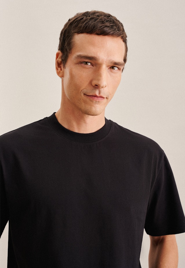 T-Shirt Encolure Ronde in Noir |  Seidensticker Onlineshop