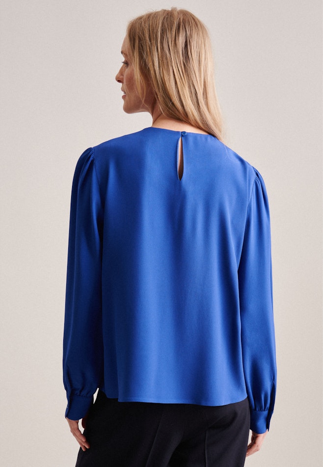 3/4-sleeve Crepe Shirt Blouse in Dark Blue | Seidensticker online shop