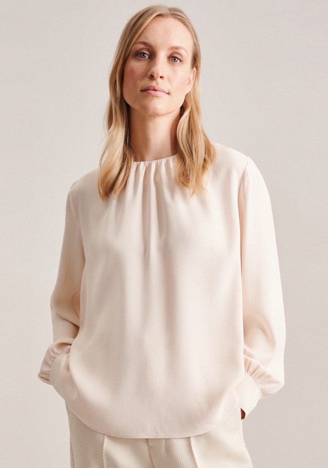3/4-sleeve Crepe Shirt Blouse in Ecru | Seidensticker Onlineshop